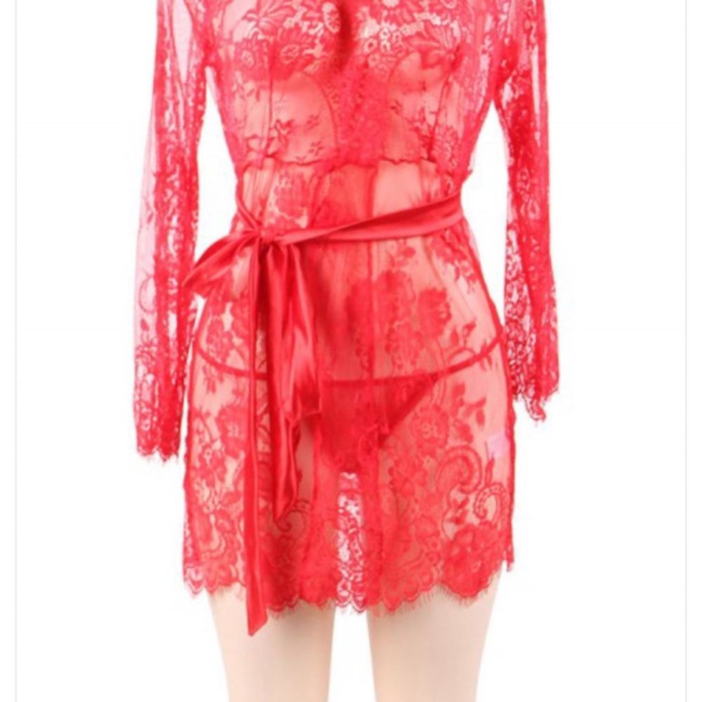 Lace Floral Robe - Picture 6 of 7